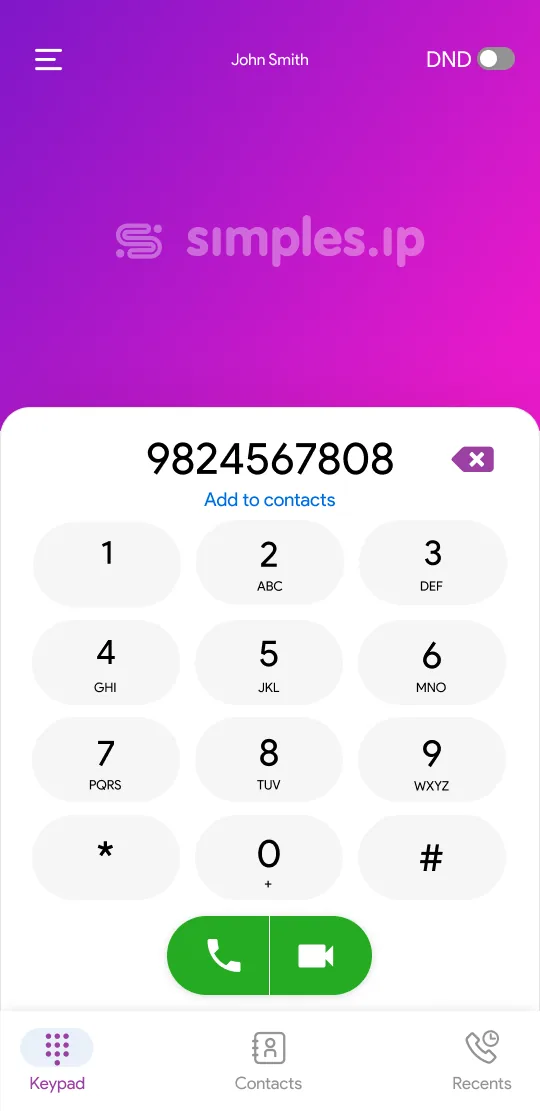 Discador do Simples Phone